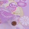 着物用洗える生地 梅花に手まりと糸巻き(薄紫) 1反売り(約12m)