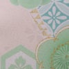 着物用洗える生地 梅花に手まりと糸巻き(淡緑) 1反売り(約12m)