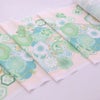 着物用洗える生地 梅花に手まりと糸巻き(淡緑) 1反売り(約12m)