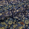 金襴生地(金らん) 四季の花丸重ね(紺) 10cm単位 切り売り