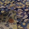 金襴生地(金らん) 四季の花丸重ね(紺) 10cm単位 切り売り