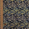 金襴生地(金らん) 四季の花丸重ね(紺) 10cm単位 切り売り