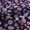 金襴生地(金らん) 流水に丸紋と桜(紺) 10cm単位 切り売り
