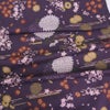 和柄コットン生地 花綴り(深紫) 10cm単位 切り売り