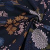 和柄コットン生地 花綴り(濃紺) 10cm単位 切り売り