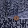  和柄コットン生地 煌めく青海波(銀/濃紺) 10cm単位 切り売り