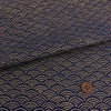  和柄コットン生地 煌めく青海波(金/濃紺) 10cm単位 切り売り