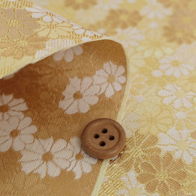 金襴生地(金らん) 小菊のじゅうたん(ゴールドベージュ) 10cm単位 切り売り