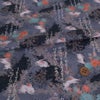 和柄コットン生地 野辺の花にうさぎ(グレー) 10cm単位 切り売り
