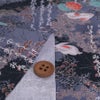 和柄コットン生地 野辺の花にうさぎ(グレー) 10cm単位 切り売り