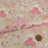金襴生地(金らん) 重ね雪輪に唐草花尽くし(白/ピンク) 10cm単位 切り売り