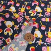 ちりめん生地 おもちゃのパレード(紺) 10cm単位 切り売り