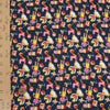 ちりめん生地 おもちゃのパレード(紺) 10cm単位 切り売り