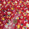 ちりめん生地 おもちゃのパレード(赤) 10cm単位 切り売り