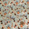 ちりめん生地 おもちゃのパレード(うす青磁) 10cm単位 切り売り