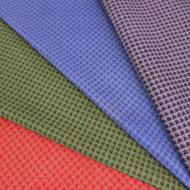 ちりめん生地 グラデーション青海波(緑) 10cm単位 切り売り