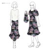 和柄コットン生地 大輪菊の花寄せ(黒) 10cm単位 切り売り