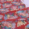 和柄コットン生地 大輪菊の花寄せ(赤) 10cm単位 切り売り