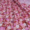 和柄コットン生地 金の縁取り桜もよう(赤) 10cm単位 切り売り コットンドビー 浴衣甚平生地 HOKKOH 桜模様 さくら柄 レッド