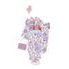 着物用洗える生地 束ねのしに和花(薄紫) 1反売り(約12m) 七五三の祝い着や和装小物に華やか上品なポリエステル和柄反物