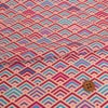 ポリちりめん生地 ジオメトリック青海波(紅霞) 10cm単位 切り売り 洗えるちりめん よさこい衣装生地 水洗い可 ポリエステル縮緬