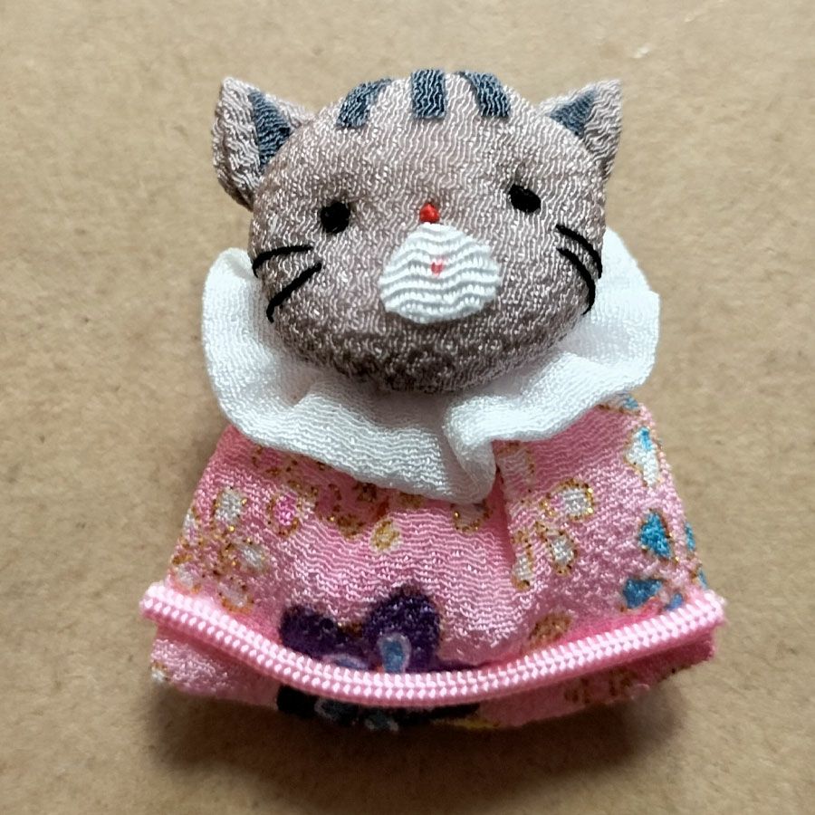 ちりめん手芸キット 仔猫のチャーム・2個セット |生地 和柄/和布
