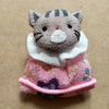 ちりめん手芸キット 仔猫のチャーム・2個セット 和風雑貨好きにちりめんで作る子猫の飾り ハンドメイドキット