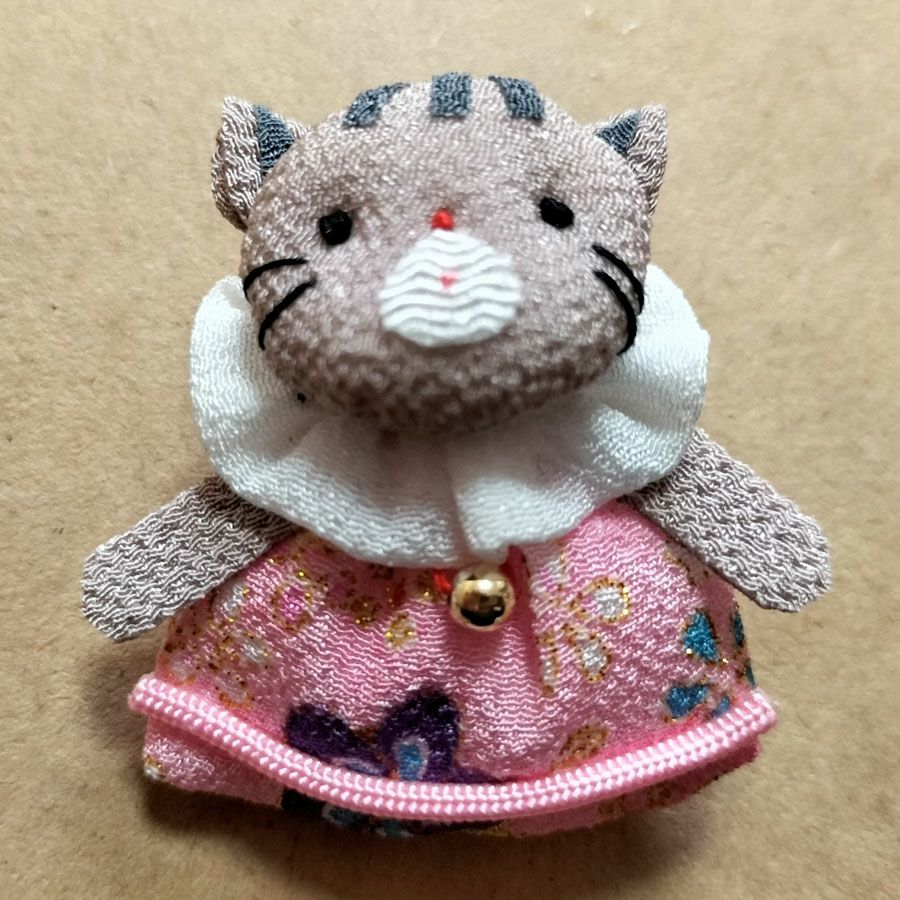 ちりめん手芸キット 仔猫のチャーム・2個セット |生地 和柄/和布