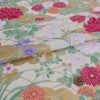 和柄コットン生地 琳派風の四季花(紅色) 10cm単位 切り売り 和風花柄生地 四季富花 和風内装クロスやパーティションに