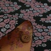 金襴生地(金らん) 椿波(黒/ピンク) 10cm単位 切り売り 京都西陣織物 モダンなつばき柄きんらん 和柄布 和風 帯や小物に