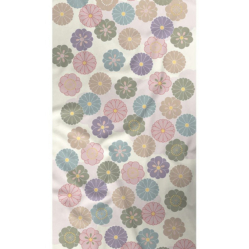 着物用洗える生地 菊梅並べ(くすみカラー) 1反売り(約12m) 七五三晴れ着生地 子ども着物反物 女の子可愛い和柄布地 花柄