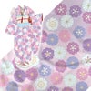 着物用洗える生地 菊梅並べ(ピンク) 1反売り(約12m) 七五三晴れ着生地 子ども着物反物 女の子可愛い和風花柄布地