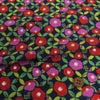 ポリちりめん生地 椿七宝(濃紺) 10cm単位 切り売り 和の小物・洋服に 水洗い可能なポリエステル しっぽう つばき