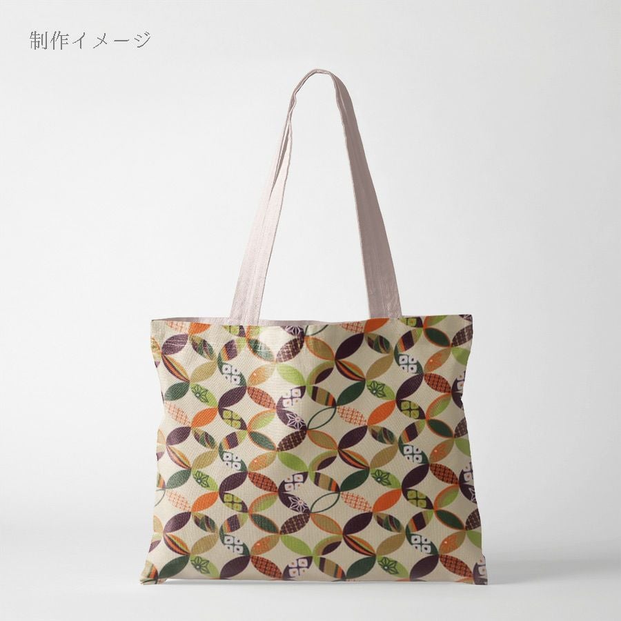 ポリちりめん生地 彩り七宝(アイボリー) 10cm単位 切り売り よさこい衣装や洋服に 水洗い可能ポリエステルチリメン 七宝柄