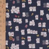 和柄コットン生地 招き猫ファミリー(くすみ紺) 10cm単位 切り売り 和風柄ドビークロス 和調木綿 KOKKAコッカハッピーキャッツ