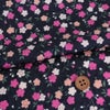 ポリジャガードちりめん生地 可憐な小桜(濃紺)10cm単位 切り売り ポリエステルチリメンジャカード和調プリント 巾着・和小物に