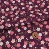 ポリジャガードちりめん生地 可憐な小桜(深紫)10cm単位 切り売り ポリエステルチリメンジャカード 洗える縮緬 衣類や小物作りに