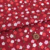 ポリジャガードちりめん生地 可憐な小桜(赤)10cm単位 切り売り チリメンジャカード 和小物・巾着・ポーチに華やかな小花模様