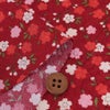 ポリジャガードちりめん生地 可憐な小桜(赤)10cm単位 切り売り チリメンジャカード 和小物・巾着・ポーチに華やかな小花模様