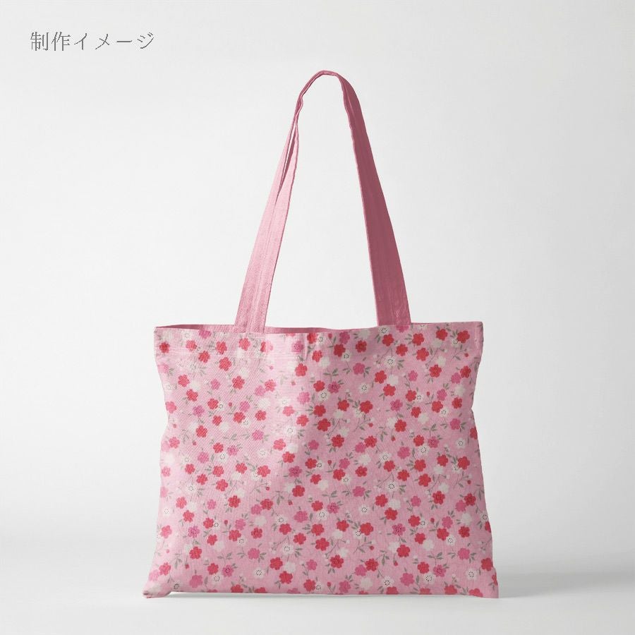 ポリジャガードちりめん生地 可憐な小桜(ピンク)10cm単位 切り売り