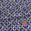 和柄コットン生地 カラフルな七宝柄(濃紺) 10cm単位 切り売り 和モダン配色 七宝文様 ツムギシャンタンはんなり豆和柄