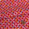 和柄コットン生地 カラフルな七宝柄(赤) 10cm単位 切り売り 可愛い和モダン柄 SEVENBERRYツムギシャンタンはんなり豆和柄