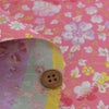 金襴生地(金らん) 夢花唐草(さんご色) 10cm単位 切り売り 華やかな装飾に ピンク地の西陣織金襴 可愛い和モダン柄化繊布地