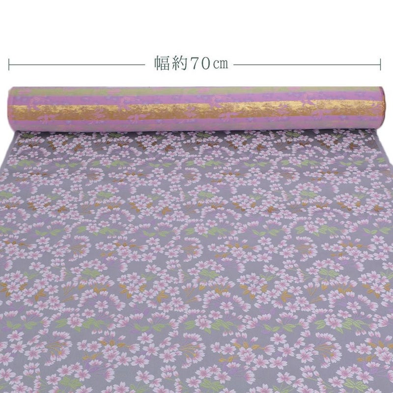 金襴生地(金らん) 花のころ(薄ねず) 10cm単位 切り売り 薄いグレー地の繊細な桜模様 ライトグレイ桜柄西陣織きんらん