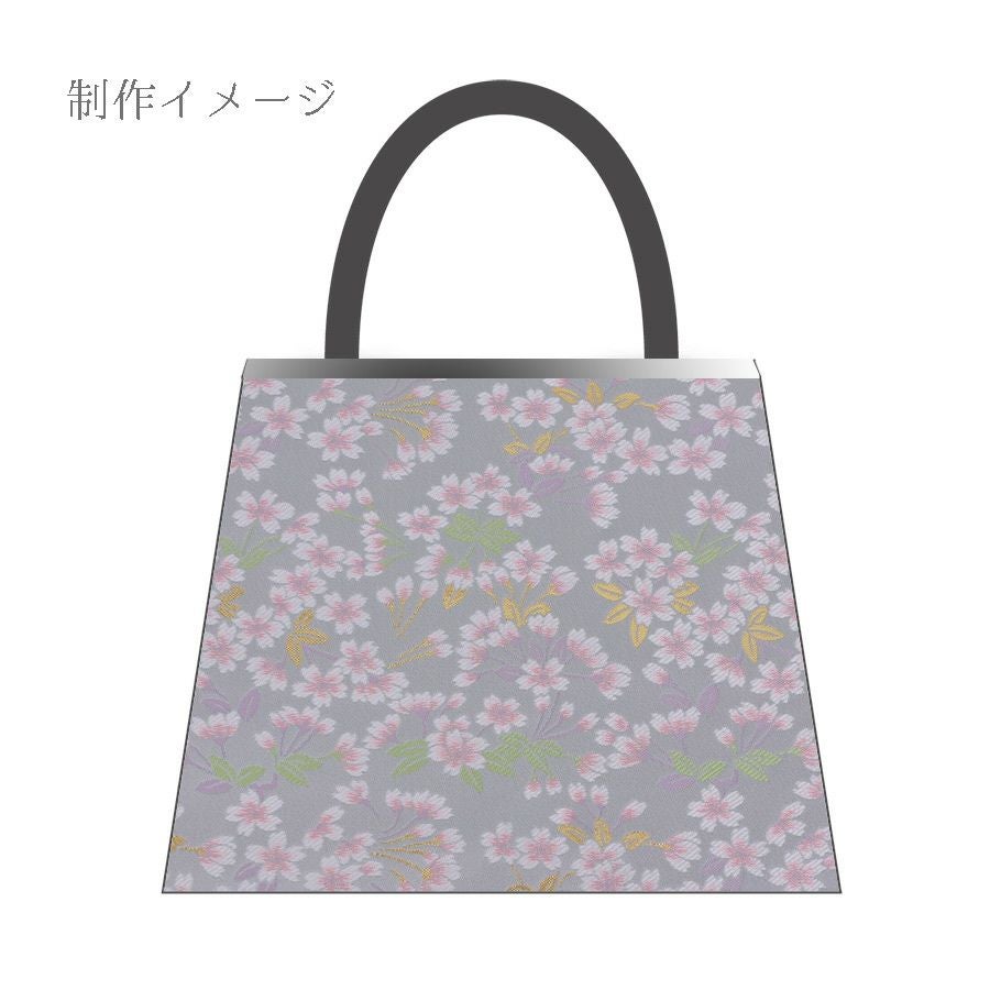金襴生地(金らん) 花のころ(薄ねず) 10cm単位 切り売り 薄いグレー地の繊細な桜模様 ライトグレイ桜柄西陣織きんらん