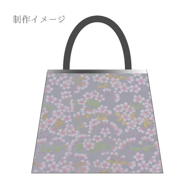 金襴生地(金らん) 花のころ(薄ねず) 10cm単位 切り売り 薄いグレー地の繊細な桜模様 ライトグレイ桜柄西陣織きんらん