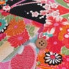 古布再現ちりめん生地 華絵巻 (黒) 10cm単位 切り売り ちりめん手芸や和小物作りに 古布柄の美しさを再現したチリメン