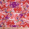 古布再現ちりめん生地 華絵巻 (赤) 10cm単位 切り売り 鮮やかな彩りの手芸用和柄布 ちりめん細工や和雑貨作りに最適