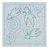 刺し子キット 花ふきん 納涼きんぎょ(浅葱) 刺子布巾キット初心者向き 初級 金魚柄 水色あさぎ色 夏簡単手芸