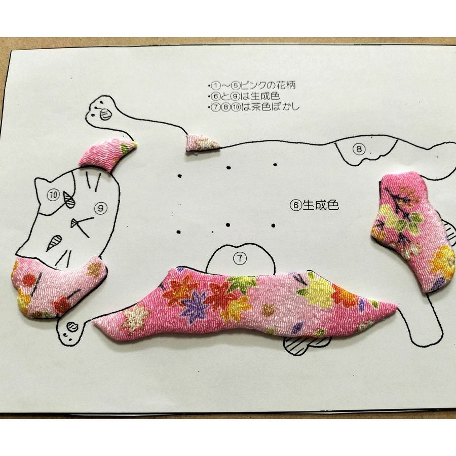 手芸キット 愛しの猫たち 押絵の壁掛け・あまえんぼミケ |生地 和柄 手芸キット 愛しの猫たち 押絵の壁掛け・あまえんぼミケ |生地 和柄